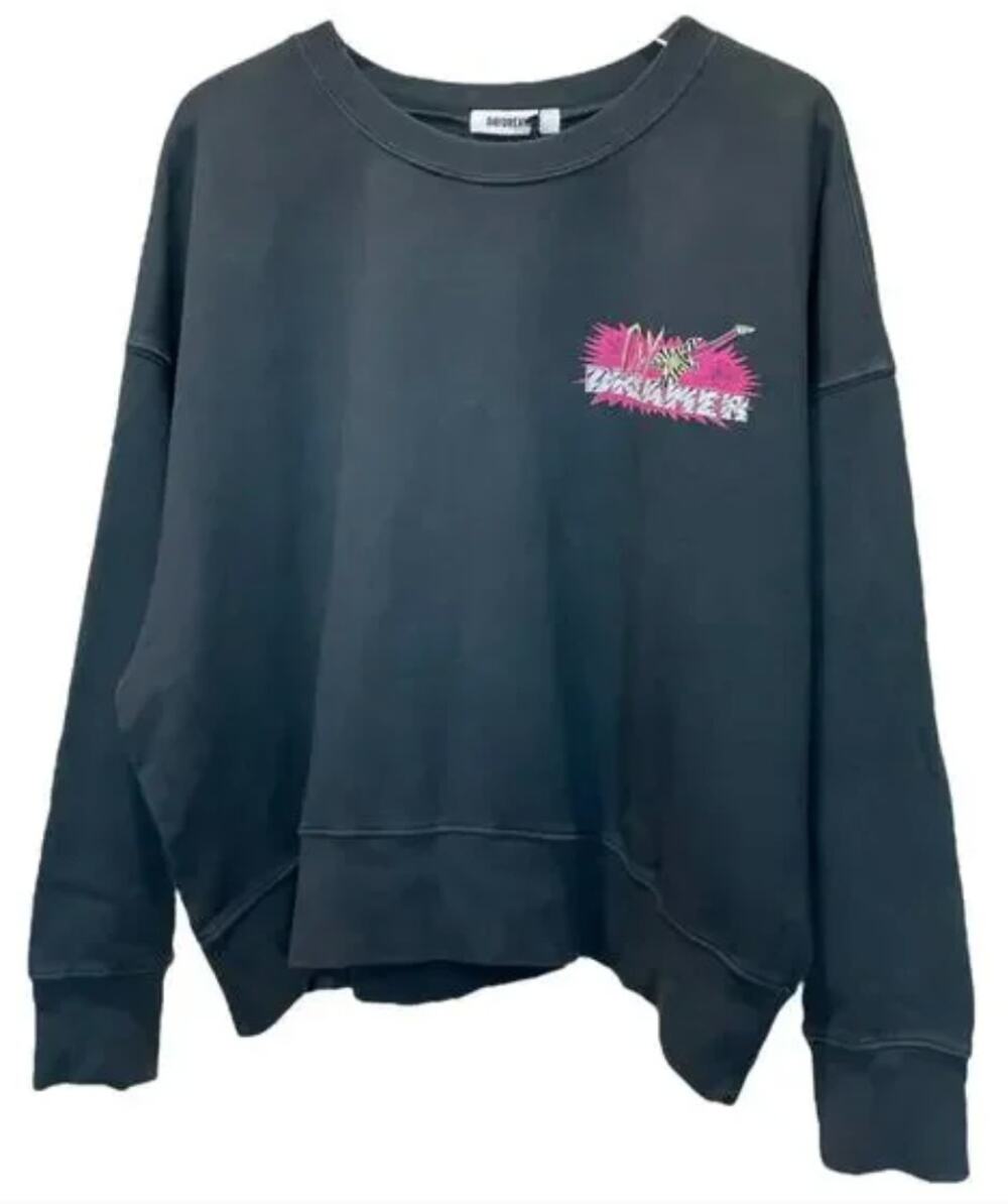 Daydreamer Street Guitar Shop Shrunken Crew Sweatshirt Black 2X NWT